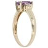 9ct Yellow Gold Amethyst and Cubic Zirconia Three Stone Ring
