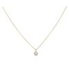 925 Sterling Silver Gold Plated Cubic Zirconia Solitaire Pendant & Chain 16"