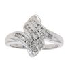 9ct White Gold Cubic Zirconia Twist Ring