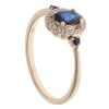 9ct Yellow Gold 0.10ct Diamond and Sapphire Cluster Ring