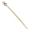 14ct Yellow Gold Monaco Cube Plain Pave Lock Bracelet 8.5"