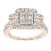 14ct Yellow Gold 1.00ct Brilliant and Baguette Cut Diamond Cluster Ring