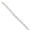 9ct Yellow Gold Blue Topaz Bracelet 7"