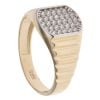 14ct Yellow Gold Cubic Zirconia Watch Strap Style Signet Ring
