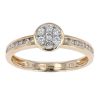9ct Yellow Gold Diamond Cluster Ring by Anya Belle
