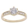 9ct Yellow Gold Cubic Zirconia Solitaire Ring