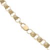 9ct Yellow Gold Patterned and Plain Belcher Chain 22"
