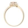 9ct Yellow Gold Octagon Pink Opal and Diamond Cluster Ring