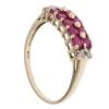 9ct Yellow Gold 0.02ct Diamond and Ruby Two Row Fancy Ring