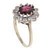 9ct Yellow Gold Garnet And Cubic Zirconia Cluster Ring