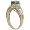 9ct Yellow Gold 0.10ct Diamond and Green Gemstone Dress Ring
