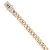 14ct Yellow Gold Monaco Classic Alternate Flex Pave Lock Curb Bracelet 7"