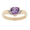 9ct Yellow Gold Created Amethyst Triangular Ring