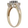 9ct Yellow Gold Sapphire And Cubic Zirconia Cluster Ring