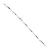 9ct White Gold 0.15ct Brilliant Cut Black And White Diamond Crossover Link Bracelet 7"
