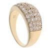9ct Yellow Gold Cubic Zirconia Four Row Signet Ring