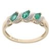 9ct Yellow Gold 0.08ct Diamond and Emerald Fancy Ring