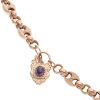 9ct Rose Gold Amethyst Lock Button Chain 20"