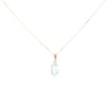 9ct Yellow Gold Blue Topaz Pendant And Chain 18"