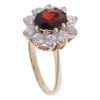 9ct Yellow Gold Cubic Zirconia and Garnet Cluster Ring