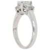 9ct White Gold 1.00ct Emerald Cut Diamond Trilogy Ring