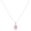 14ct Yellow Gold Lavender Jade Floral Pendant and Chain 16"