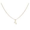 9ct Yellow Gold Cubic Zirconia Ribbon Pendant And Chain 18"