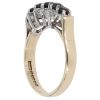 9ct Yellow Gold Sapphire and Cubic Zirconia Three Row Ring