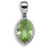 18 Carat White Gold Diamond-10pt Peridot-1.60ct Pendant
