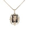 9ct Yellow Gold Smoky Quartz Pendant And Chain 22"