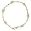 14ct Yellow Gold 1.50ct Diamond and Emerald Cluster Bracelet 7.5"