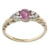 9ct Yellow Gold 0.05ct Diamond and Pink Sapphire Dress Ring