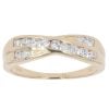9ct Yellow Gold Cubic Zirconia Crossover Ring