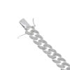 Silver Cubic Zirconia Cuban Bracelet 8.5"