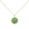 9ct Yellow Gold Diopside Cluster Pendant And Chain 18"