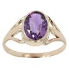 9ct Yellow Gold Amethyst Solitaire Ring