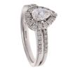 18ct White Gold 0.85ct Pear And Brilliant Cut Diamond Cluster Ring