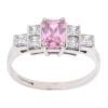 9ct White Gold Pink Topaz And Cubic Zirconia Ring