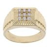 9ct Yellow Gold Cubic Zirconia Cluster Signet Ring