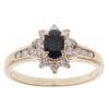 9ct Yellow Gold 0.25ct Diamond and Sapphire Cluster Ring