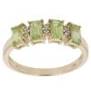 9ct Yellow Gold 0.05ct Diamond and Peridot Ring