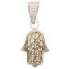 9ct Yellow Gold Cubic Zirconia Hamza Hand Pendant