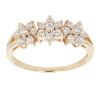 14ct Yellow Gold Cubic Zirconia Triple Cluster Ring