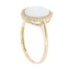 9ct Yellow Gold Created Opal And Cubic Zirconia Cluster Ring