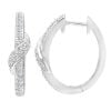 9ct White Gold Diamond Crossover Hoops