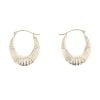 9ct Yellow Gold Oval Cubic Zirconia Hoop Earrings