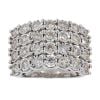 9ct White Gold 2.00ct Diamond 4 Row Ring