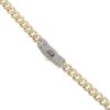 14ct Yellow Gold Monaco Curb Classic Flex, Cubic Zirconia Pave Lock Chain 20"