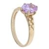 9ct Yellow Gold Patterned Amethyst Single Stone Ring