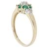 9ct Yellow Gold 0.10ct Diamond and Emerald Cluster Ring